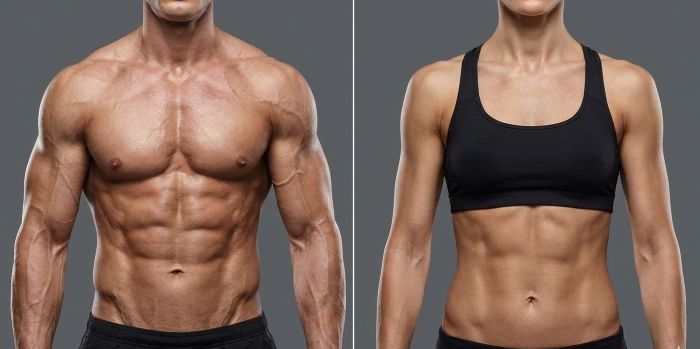 Man and woman with highly defined bodies